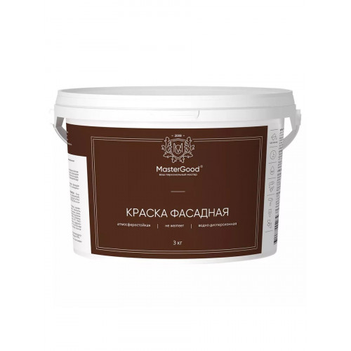 Краска фасадная акриловая MasterGood белая 3 кг