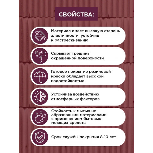 Краска резиновая (эластичная) MasterGood коричневый 2.4 кг