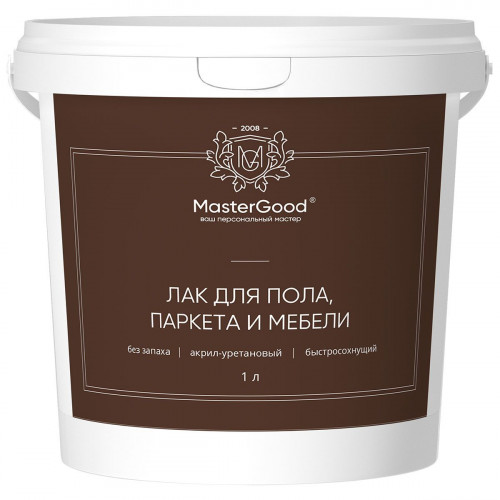 Лак для пола и мебели MasterGood акрил-уретановый глянцевый 1 л