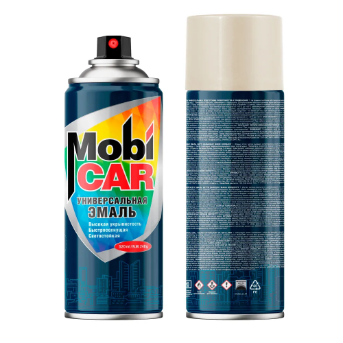 Аэрозольная эмаль универсальная Mobicar 0505-1015 MC RAL 1015 цвет слоновая кость глянцевый 520 мл