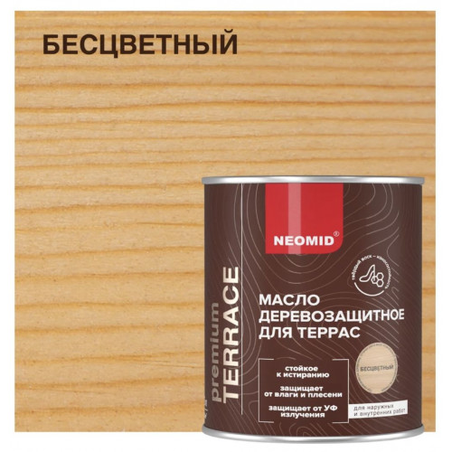 Масло для террас Neomid Terrace Бесцветный 0.75 л