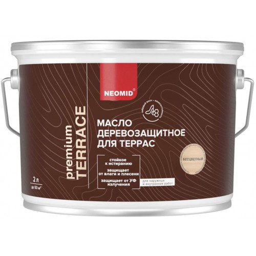 Масло для террас Neomid Terrace, Бесцветный 2 л