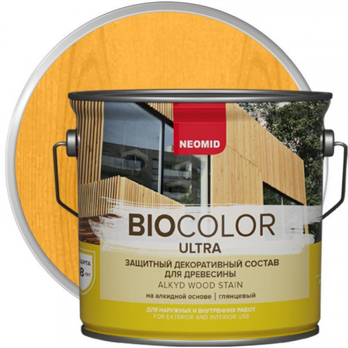 Пропитка для защиты древесины глянцевая Neomid Bio Color Ultra цвет сосна 0,9 л