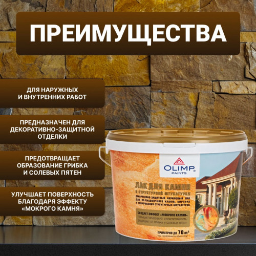 Olimp Лак для камня и штукатурки 10 л