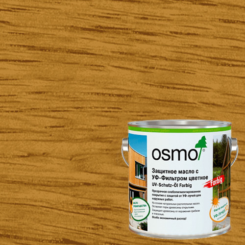 Масло для дерева Osmo UV-Schutz-Ol Farbig цвет 432 Дуб светлый шелковисто-матовое 0.18 л