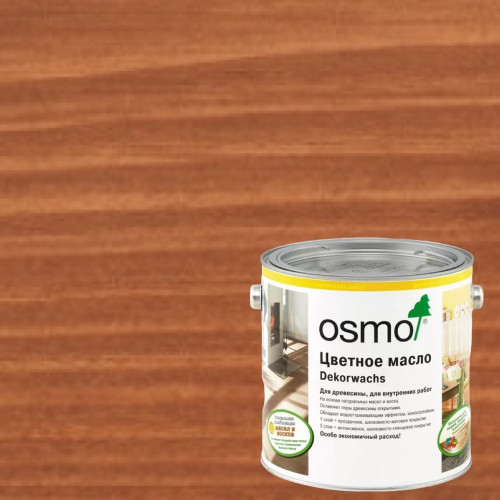 Масло с твердым воском для дерева Osmo Dekorwachs Transparent цвет 3138 Махагон шелковисто-матовый 2.5 л