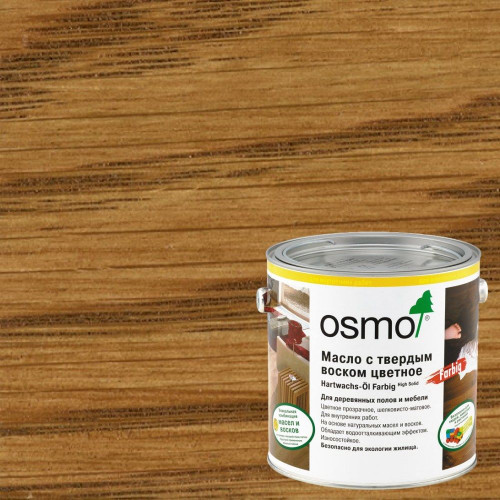 Масло с твердым воском для дерева Osmo Hartwachs-Ol Farbig цвет 3072 Янтарь шелковисто-матовое 0.75 л