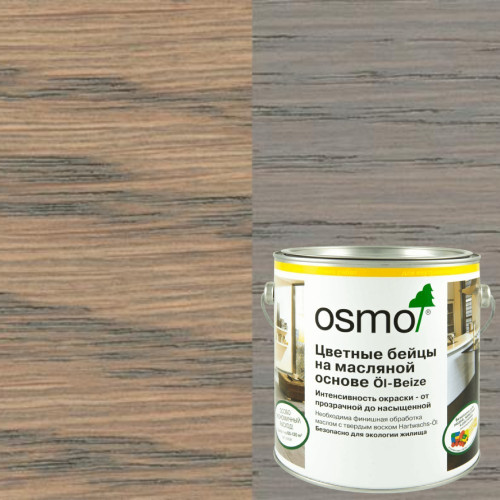 Цветные бейцы на масляной основе Osmo Ol-Beize 3512 Серебристо-серый 1 л