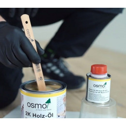 Профессиональное масло для древесины 2 - компонентное Osmo для паркета и деревянных полов 2K HOLZ-OL, 6118 Светло-серое прозрачное, 1 л