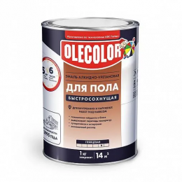 Эмаль для пола быстросохнущая Olecolor алкидно-уретановая глянцевая красно-коричневая 1,8 кг