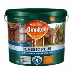 Пропитка декоративная для защиты древесины Omnitex Classic Plus 3 в 1 лиственница 2.5 л
