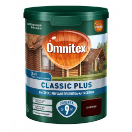 Пропитка декоративная для защиты древесины Omnitex Classic Plus 3 в 1 палисандр 0.9 л