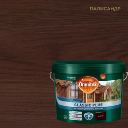 Пропитка декоративная для защиты древесины Omnitex Classic Plus 3 в 1 палисандр 9 л