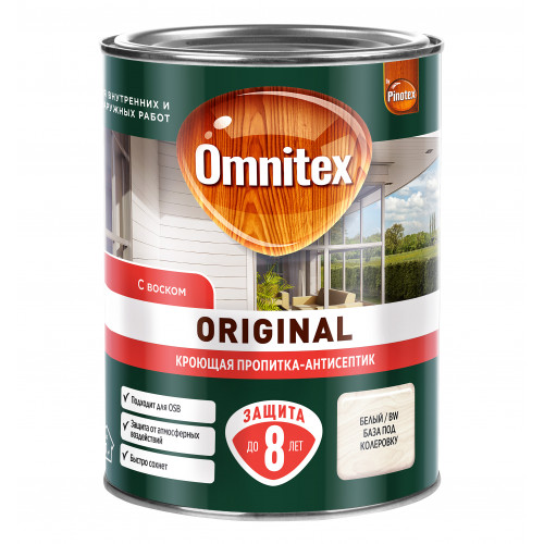 Пропитка декоративная для защиты древесины Omnitex Original база BW 0.9 л