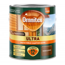 Пропитка декоративная для защиты древесины Omnitex Ultra AWB полуглянцевая тик 2.5 л