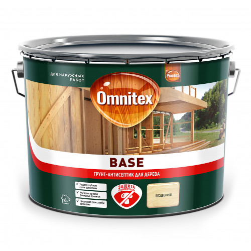 Грунт для защиты древесины Omnitex Base 9 л