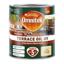 Масло для защиты древесины атмосферостойкое Omnitex Terrace Oil UV бесцветное 2.5 л