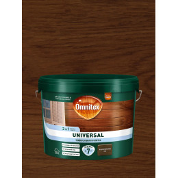 Пропитка защитная для дерева Omnitex Universal 2 в 1 индонезийский тик 9 л