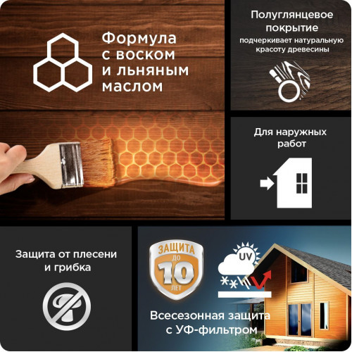 ПИНОТЕКС / Пропитка декоративная для защиты древесины, антисептик для дерева, защитная лазурь Pinotex Ultra сосна 9 л
