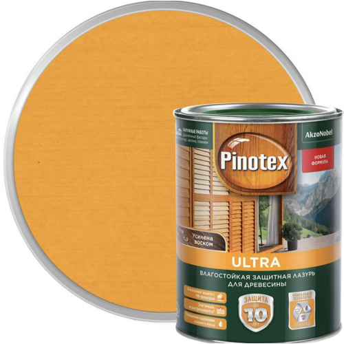 Пропитка декоративная для защиты древесины Pinotex Ultra AWB полуглянцевая орегон 0,9 л