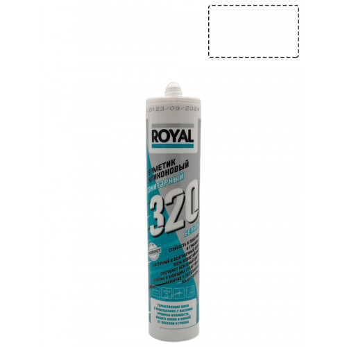 Герметик силиконовый санитарный ROYAL 320 белый 280 мл RAL9016