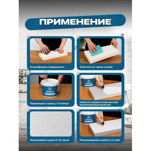 Краска для стен и потолков Sun Color интерьерная матовая без запаха цвет белый 7 кг