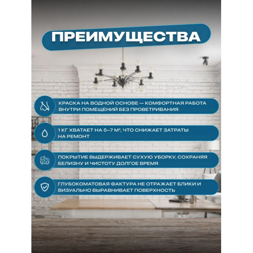 Краска для стен и потолков Sun Color интерьерная матовая без запаха цвет белый 7 кг