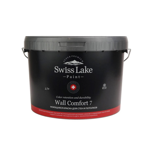 Краска водно-дисперсионная Swiss Lake WALL COMFORT 7 матовая база А 2,7 кг