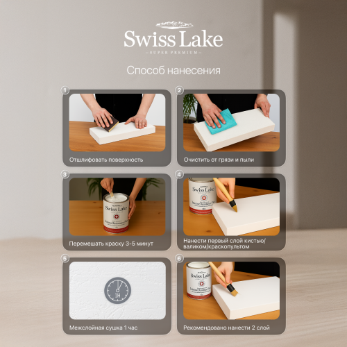 Краска водно-дисперсионная Swiss Lake WALL COMFORT 7 матовая база А 0,9 кг