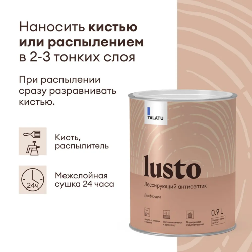 Антисептик лессирующий LUSTO TALATU цвет база С 0,9кг (1/6)