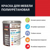 Краска для мебели полиуретановая полуматовая VGT бесцветная база С 1 кг