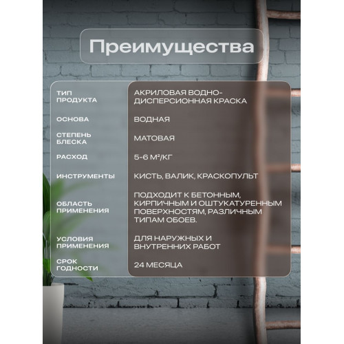 Краска интерьерная моющаяся VGT ВД-АК-1180 цвет Холодный Берег 6 кг
