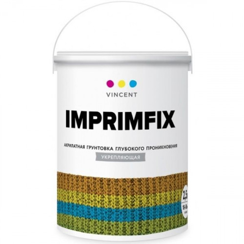 VINCENT IMPRIMFIX G 3 грунтовка акрилатная, глубокого проникновения, укрепляющая 2.5 л