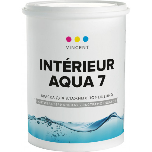 VINCENT INTERIEUR AQUA I 7 краска для влажных помещений шелковисто матовая база A 0,9 л