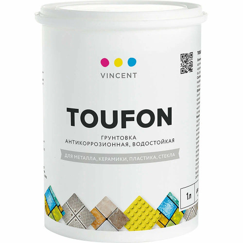 VINCENT TOUFON грунтовка антикоррозионная для металла, керамики, пластика и стекла 1 л