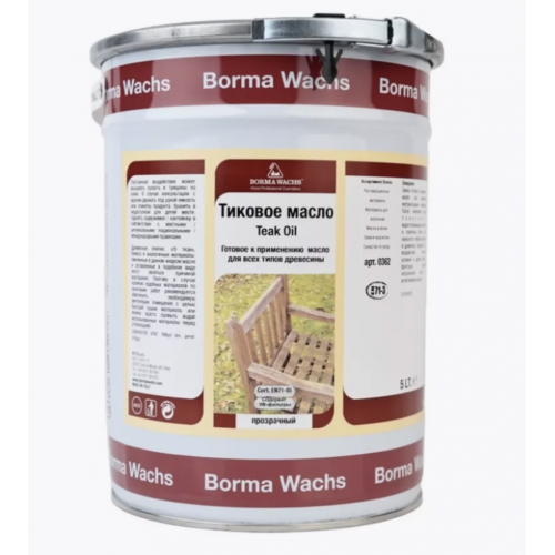 Масло тиковое для дерева Borma Teak Oil цвет прозрачный 20 л