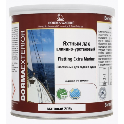 Яхтный лак Borma Wachs Flatting Extra Marine алкидно-уретановый шелковисто-матовый 30% 750 мл