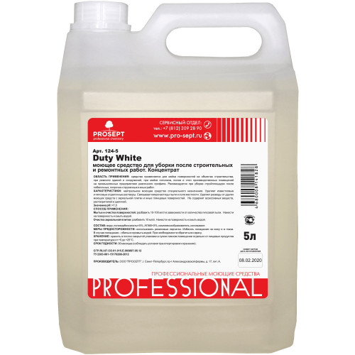 Средство для удаления строительной пыли Prosept Duty White 5 л