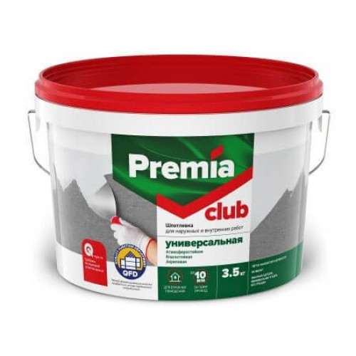 Premia Club Шпатлевка Универсальная наружных для внутренних работ 3,5 кг
