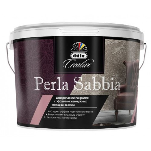 Покрытие декоративное Dufa Creative Perla Sabbia эффект жемчужных песчаных вихрей база ARGENTO LC-001 1 кг
