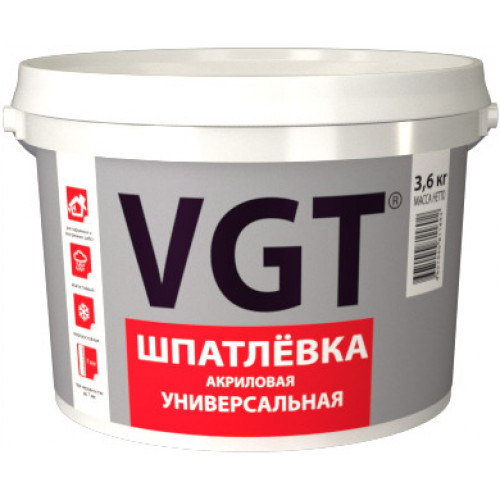 Шпатлевка универсальная для наружных и внутренних работ VGT 3,6 кг