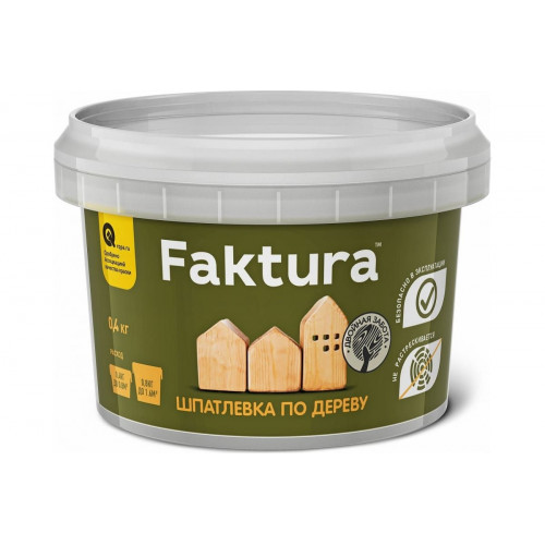Faktura Шпатлевка акриловая по дереву для вн/нар. работ белая 0,4 кг