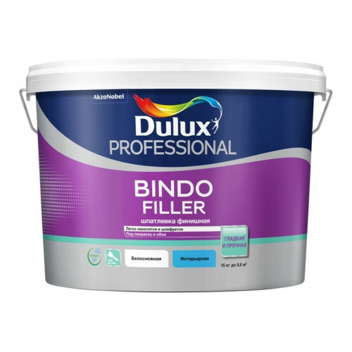 Шпатлевка для стен и потолков Dulux Professional Bindo Filler финишная 8,6 л 15 кг