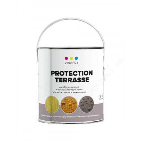 VINCENT PROTECTION TERRASSE масло деревозащитное антибактериальное водоотталкивающее 0,9 л