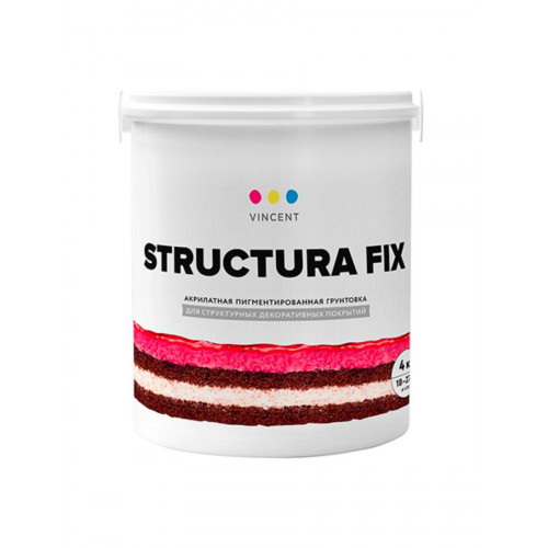 VINCENT STRUCTURA FIX G 2 грунтовка пигментированная для структурных декоративных покрытий 16 кг