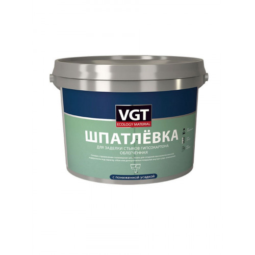 Шпатлевка VGT облегченная для заделки стыков гипсокартона с пониженной усадкой 3 кг