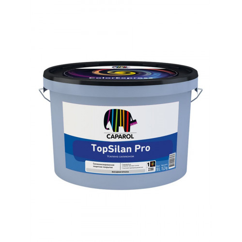 CAPAROL TOPSILAN Pro краска фасадная силиконовая для минеральных оснований база 1 10 л