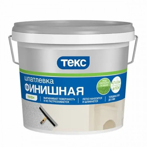 Текс ПРОФИ Шпатлевка латексная финишная для ГКЛ 8 кг