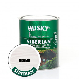 Лазурь для дерева алкидная полуглянцевая Husky Siberian цвет белая 0,9 л