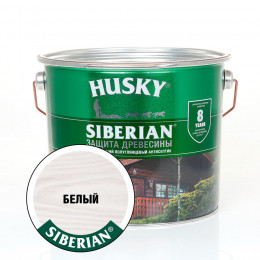 Лазурь для дерева алкидная полуглянцевая Husky Siberian цвет белая 2,7 л